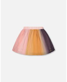 Шифоновая плиссированная юбка с градиентом для девочек розового и золотого цвета - для малышей | для детей Deux par Deux