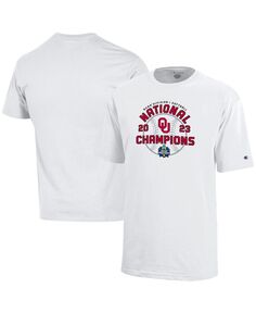 Белая футболка Big Boys Oklahoma Early 2023 NCAA по софтболу, женская футболка чемпионов Мировой серии колледжа в раздевалке Champion