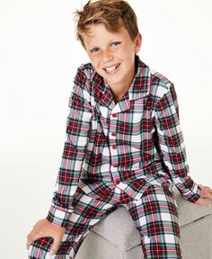Подходящий детский пижамный комплект Stewart в клетку, созданный для Macy&apos;s Family Pajamas