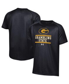 Черная футболка с логотипом Big Boys Grambling Tigers Primary Tech Raglan Performance Under Armour