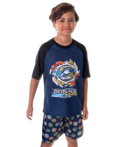 Спиннер-топы Burst для мальчиков, комплект из 2 детских шорт и футболки, пижамный комплект Beyblade