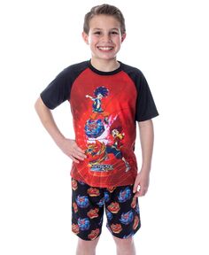 Детский пижамный комплект с футболкой и шортами Burst Surge Hikaru and Hyuga для мальчиков Beyblade