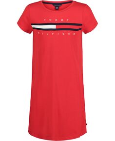 Платье-футболка с логотипом Little Girls Tommy Hilfiger