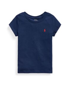 Хлопковая трикотажная футболка с короткими рукавами для малышей и маленьких девочек Polo Ralph Lauren