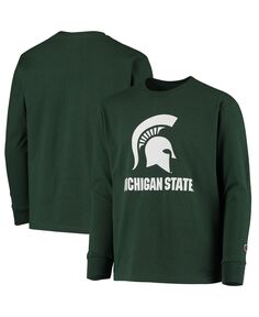 Зеленая футболка с длинными рукавами Big Boys Michigan State Spartans Lockup Champion