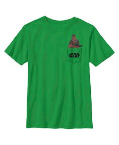 Детская футболка с искусственным карманом и логотипом Chewbacca «Звездные войны: Империя наносит ответный удар» для мальчиков Disney Lucasfilm