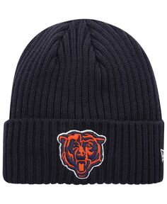 Классическая вязаная шапка с манжетами темно-синего цвета с логотипом Chicago Bears для маленьких мальчиков и девочек New Era