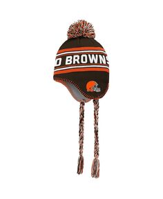 Коричневая и оранжевая жаккардовая вязаная шапка Cleveland Browns с кисточками и помпоном для мальчиков и девочек дошкольного возраста Outerstuff