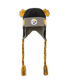 Черная вязаная шапка с ушами и надписью Pittsburgh Steelers для мальчиков и девочек для малышей Outerstuff