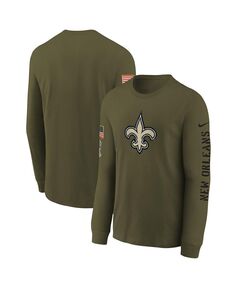 Оливковая футболка Big Boys New Orleans Saints 2022 Salute To Service Team с логотипом и длинным рукавом Nike