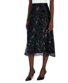 Женская юбка миди трапециевидной формы с украшением Anne Klein, мульти