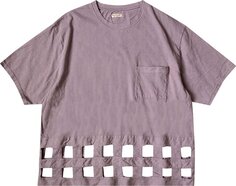Футболка Kapital 20 / -Jersey Windowpane T-Shirt Light Purple, фиолетовый