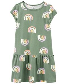Детское радужное платье из джерси Carter&apos;s, зеленый Carters