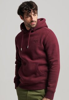 Толстовка с капюшоном Superdry Vintage Logo Emb, темно-красный меланж