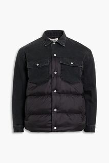 Стеганая куртка-ракушка с джинсовыми вставками FRAME, черный