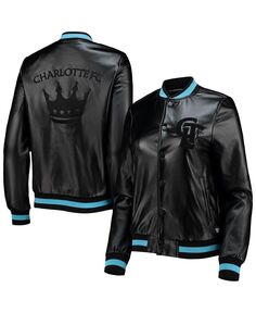 Черная женская куртка-бомбер с кнопками Charlotte FC The Wild Collective, черный