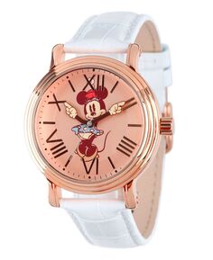Мужские блестящие винтажные часы из сплава розового золота Disney Minnie Mouse ewatchfactory, белый