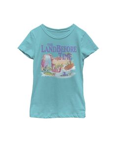 Летняя детская футболка с изображением динозавра «Земля до начала времён» для девочек NBC Universal
