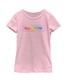 Детская футболка с цветным классическим логотипом Rainbow High для девочек Nickelodeon