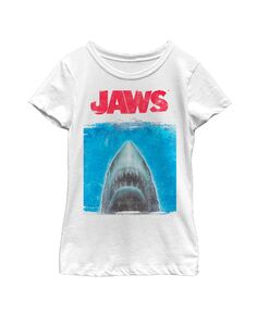 Детская футболка с изображением акулы «Челюсти девушки под постером фильма» NBC Universal
