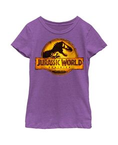 Детская футболка Jurassic World: Dominion со светящимся логотипом динозавра для девочек NBC Universal