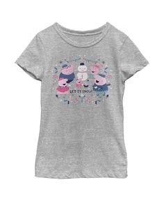 Детская футболка «Свинка Пеппа» для девочек «Рождество Пусть идет снег» Hasbro