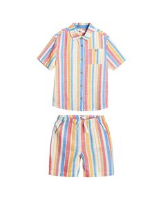 Полосатая рубашка и шорты для мальчиков для малышей, созданные для Macy&apos;s Epic Threads