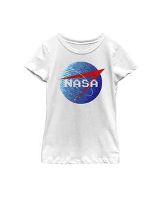 Детская футболка с пиксельным логотипом в стиле ретро для девочек NASA