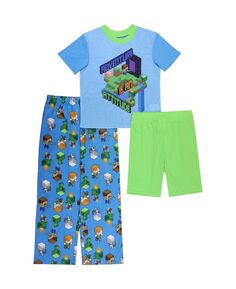 Пижамы для больших мальчиков, комплект из 3 предметов Minecraft