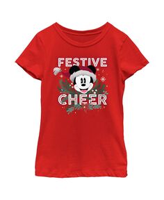 Детская футболка с праздничным настроением «Микки и друзья Микки Маус» для девочек Disney