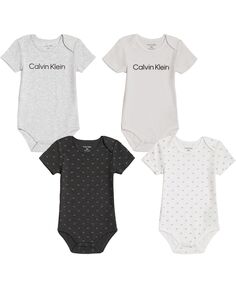 Боди с логотипом для мальчиков и девочек, 4 шт. Calvin Klein