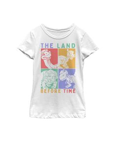 Детская футболка с квадратами динозавров «Земля до начала времён» для девочек NBC Universal
