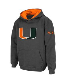 Темно-серый пуловер с большим логотипом Big Boys Miami Hurricanes Stadium Athletic