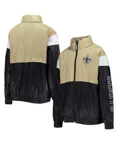 Ветровка с капюшоном и молнией во всю длину Big Boys Gold, Black New Orleans Saints Goal Line Stance Outerstuff