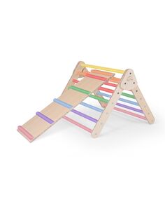 Бамбуковый игровой набор Маленький альпинист с лестничной горкой цвета радуги Lily and River