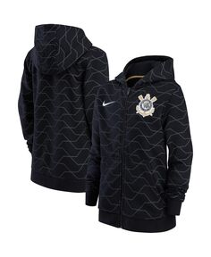 Черный худи с молнией во всю длину Big Boys Corinthians Club Nike