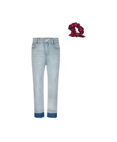 Классические джинсы скинни для девочек со средней посадкой и необработанным краем, для детей Steve Madden