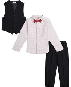 Эластичный жилет, брюки, рубашка и галстук-бабочка для маленьких мальчиков, комплект из 4 предметов Calvin Klein