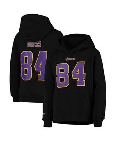 Черная толстовка с капюшоном из флиса с именем и номером игрока Big Boys Randy Moss Minnesota Vikings Mitchell &amp; Ness