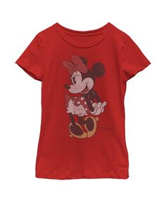 Детская футболка с выцветшим рисунком «Микки и друзья» в стиле ретро для девочек «Минни» Disney