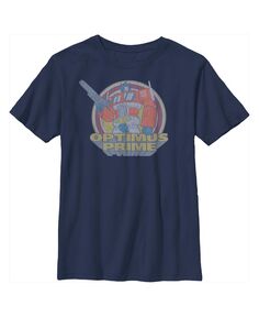 Детская футболка в стиле ретро с круглым вырезом «Трансформеры Оптимус Прайм» для мальчиков Hasbro