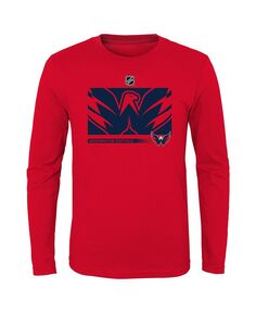 Красная футболка с длинным рукавом и логотипом Big Boys Washington Capitals Authentic Pro Secondary Outerstuff