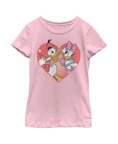 Детская футболка «Влюбленные Дональд и Дейзи» для девочек «Микки и друзья» Disney