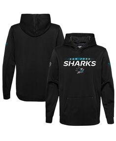 Черная толстовка с капюшоном для мальчиков и девочек с логотипом San Jose Sharks Authentic Pro Fanatics