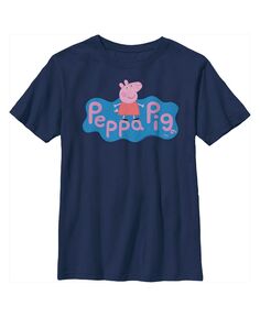 Детская футболка синего цвета с логотипом «Свинка Пеппа» для мальчиков Hasbro