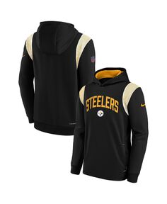 Черный флисовый пуловер с капюшоном Big Boys Pittsburgh Steelers Sideline Performance Nike
