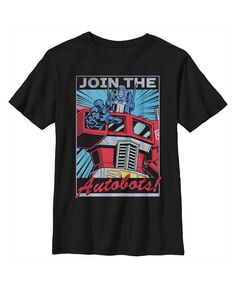 Детская футболка «Трансформеры Оптимуса Прайма» для мальчиков «Присоединяйся к автоботам» Hasbro