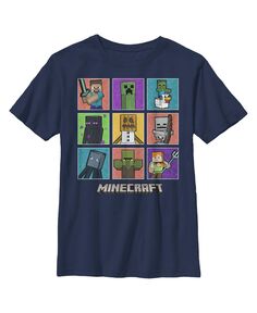 Детская футболка с сеткой с изображением персонажей Minecraft для мальчика Microsoft