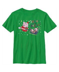 Рождественская детская футболка «Свинка Пеппа» для мальчиков «Маленькие помощники Санты» Hasbro