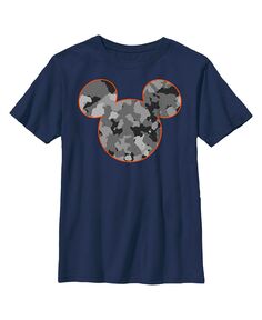 Серая детская футболка с камуфляжным логотипом «Микки и друзья» для мальчиков Disney